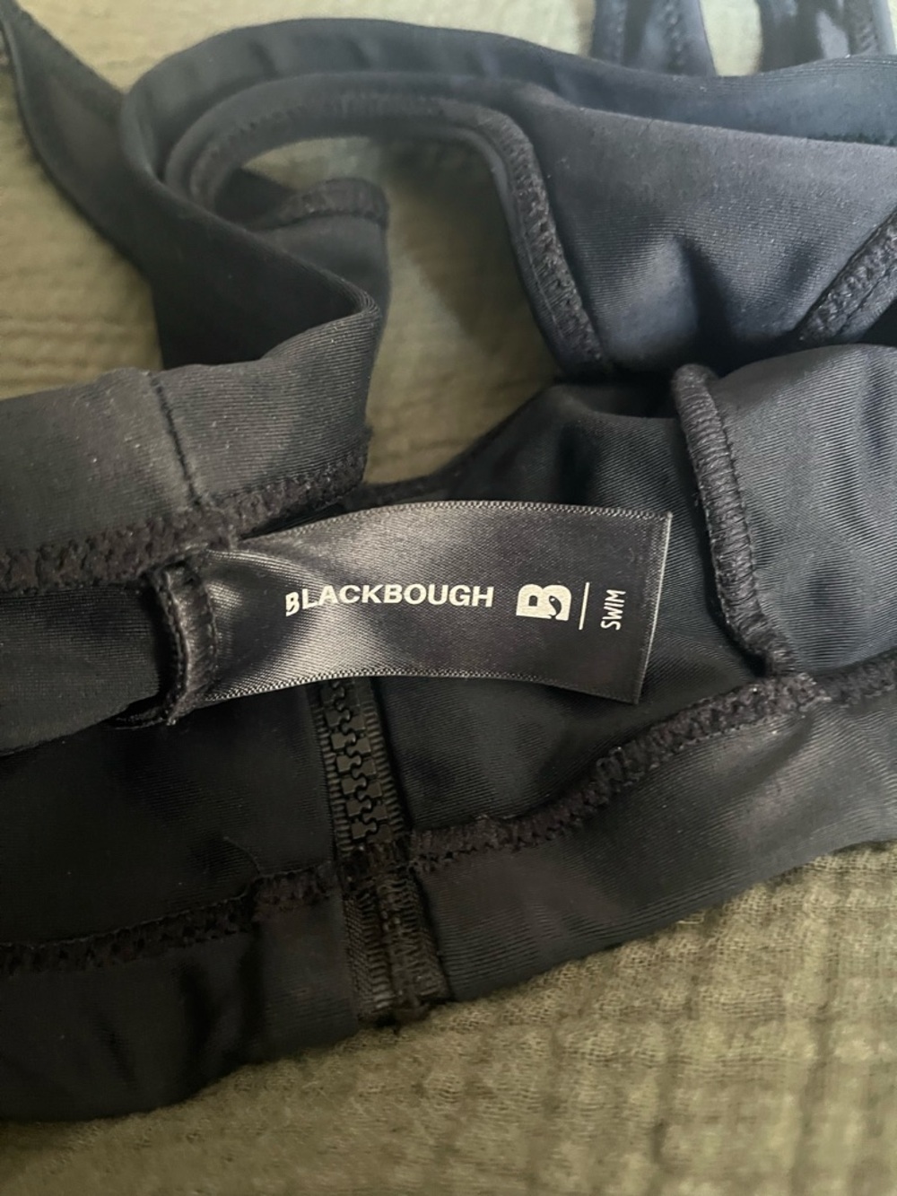 Blackbough Front-Zip Bikini Top - Charcoal - Picture 4 of 4